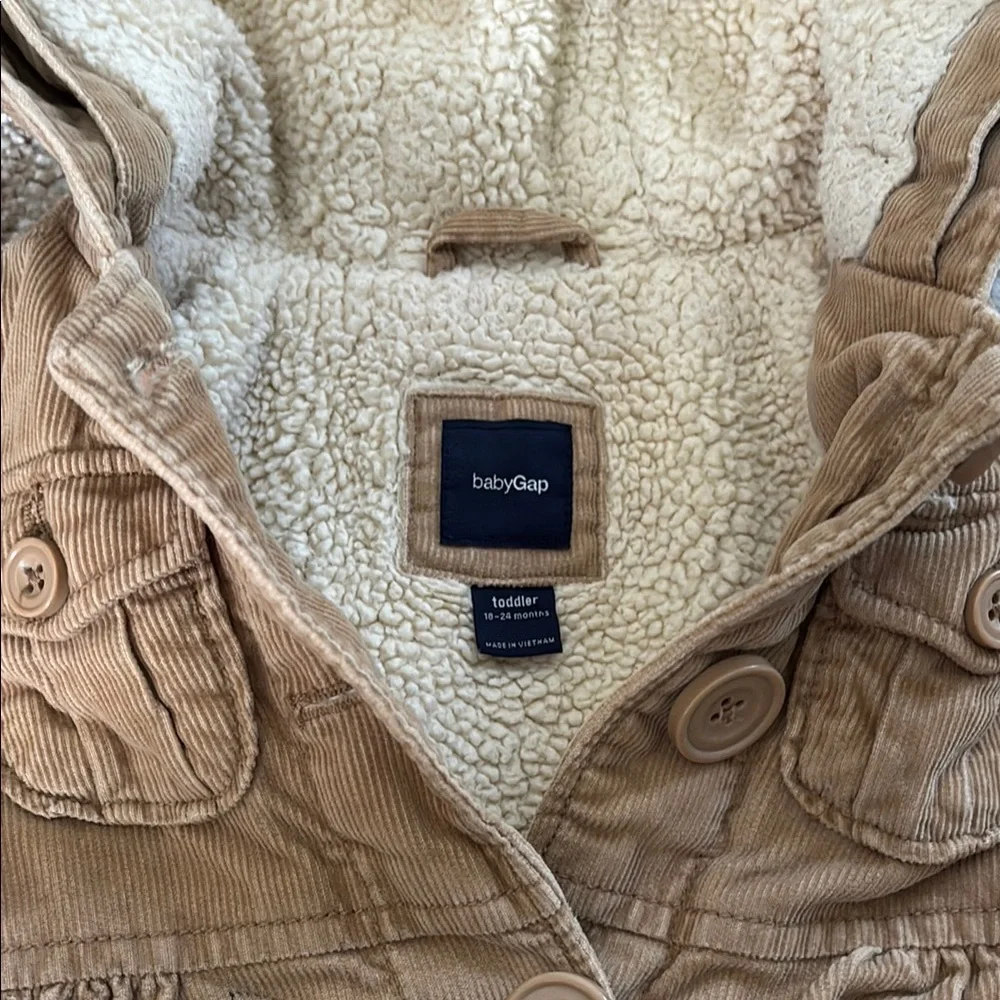 GAP Toddler Beige Corduroy Sherpa-Lined Jacket